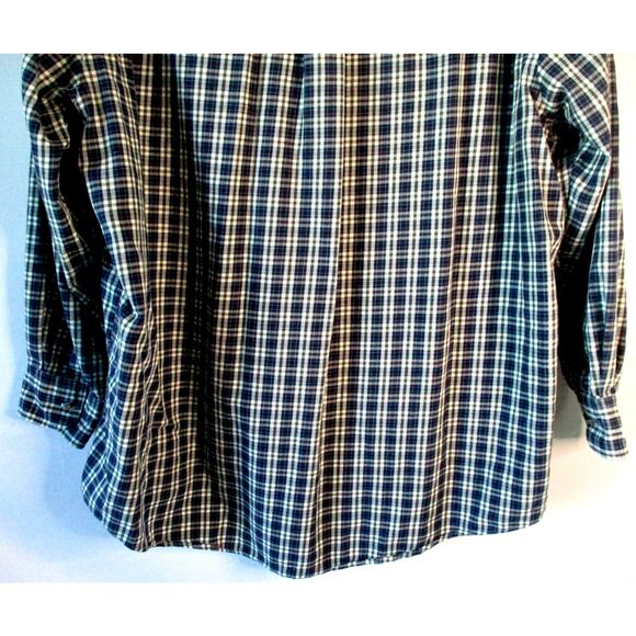 Varsity Club Men's Blue Plaid Print Long Sleeve Button Front Shirt Size 17 - Picture 6 of 8